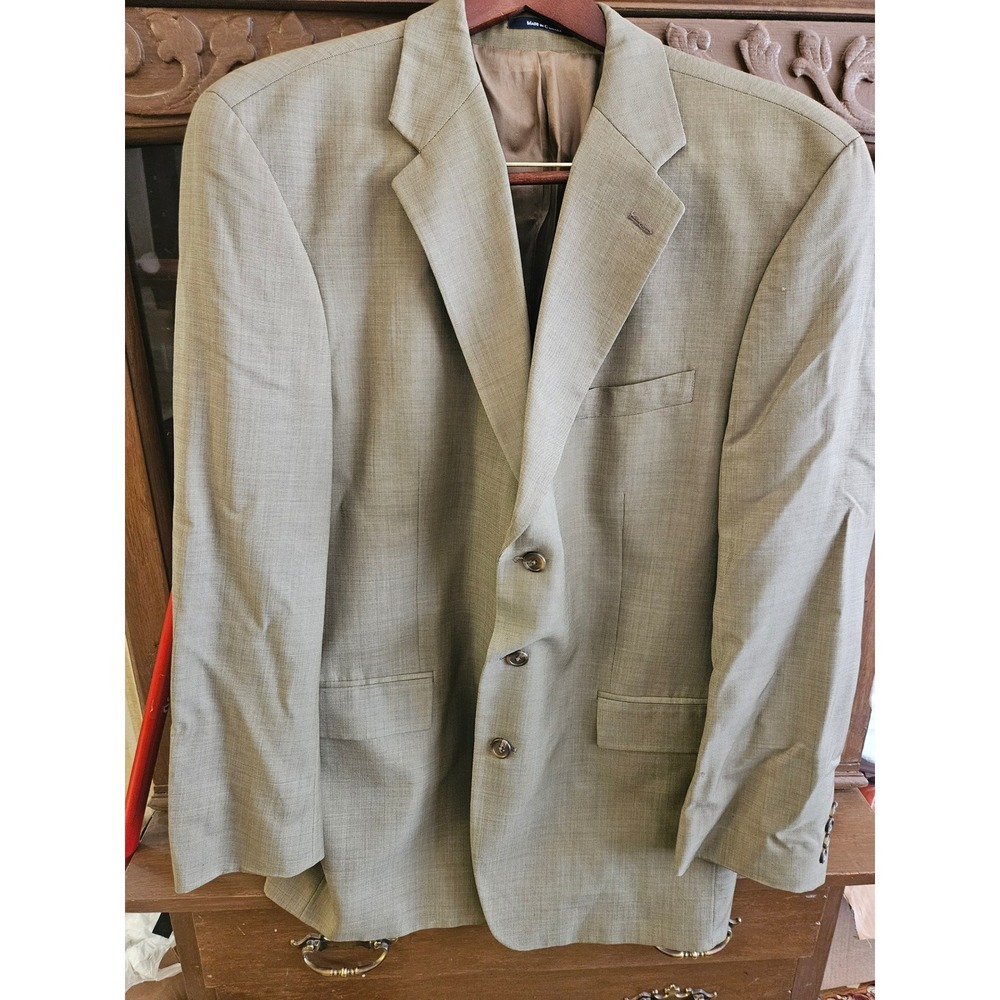 Ralph Lauren Mens 44T Sport Coat Blazer 3 Button Light Olive Green Taupe 44 Tall